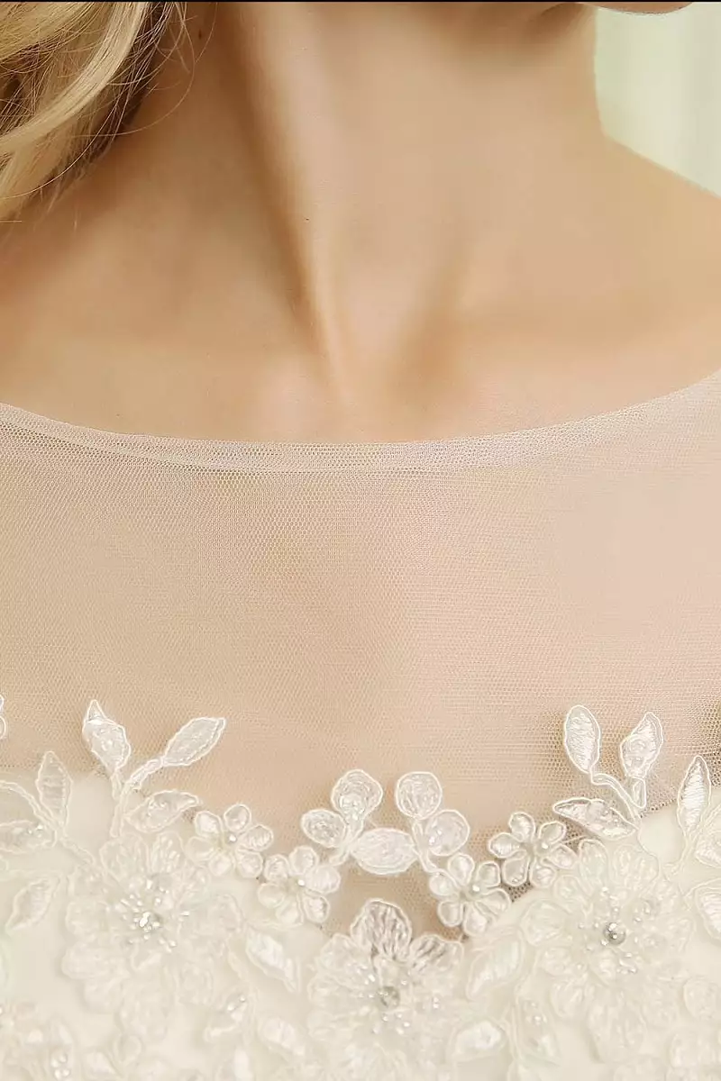 Hochzeitskleid Brautkleid A-Linie Ivory / Elfenbein